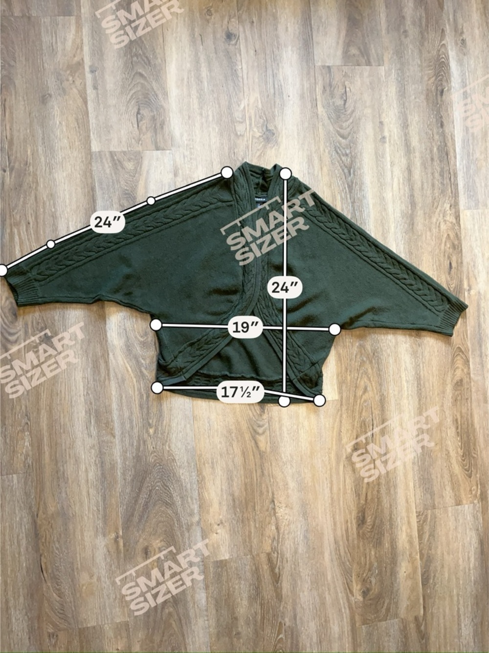 torrid Dark Green Textured Knit Open Front Dolman Sleeve Cardigan - Size 0X - Picture 12 of 12